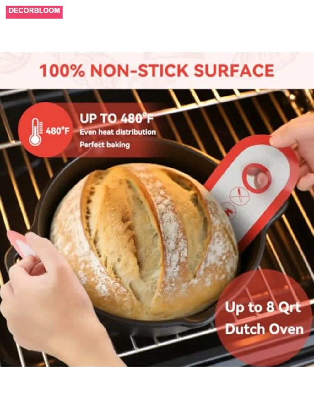 Handwoven Rattan Bread Proofing Basket, Sourdough Starter Kit, Non-Stick